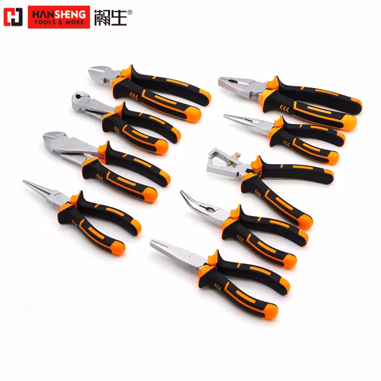 Alicate combinado profissional, ferramentas manuais, ferramenta de hardware, feito de aço carbono, CRV, cabos de PVC, tipo alemão, Cr